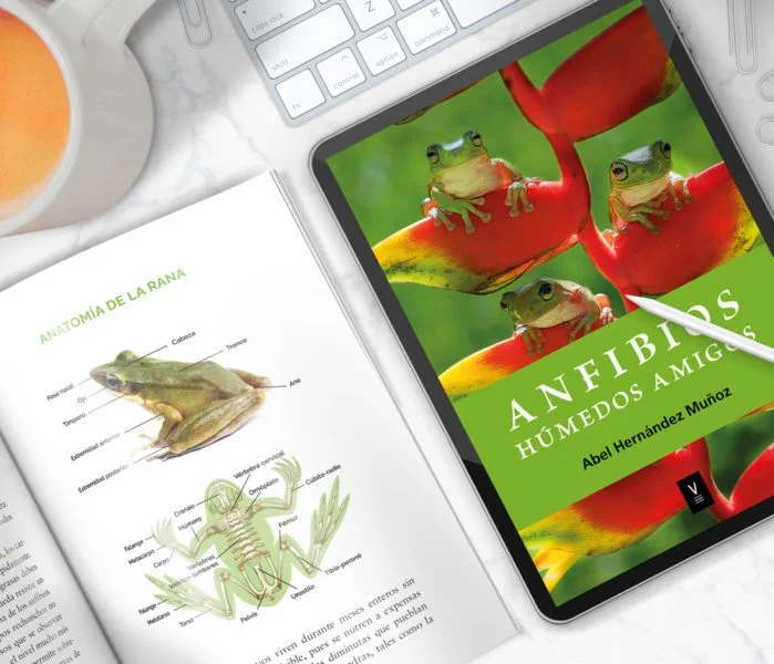 Anfibios libro y tablet